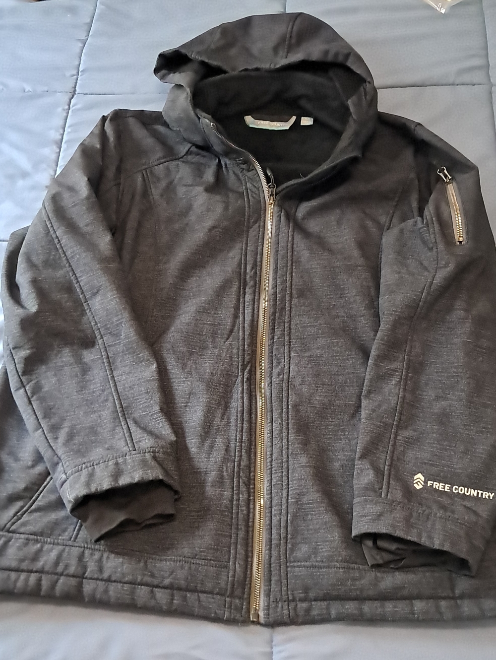Free Country womans Hooded Zip coat in Dark Gray